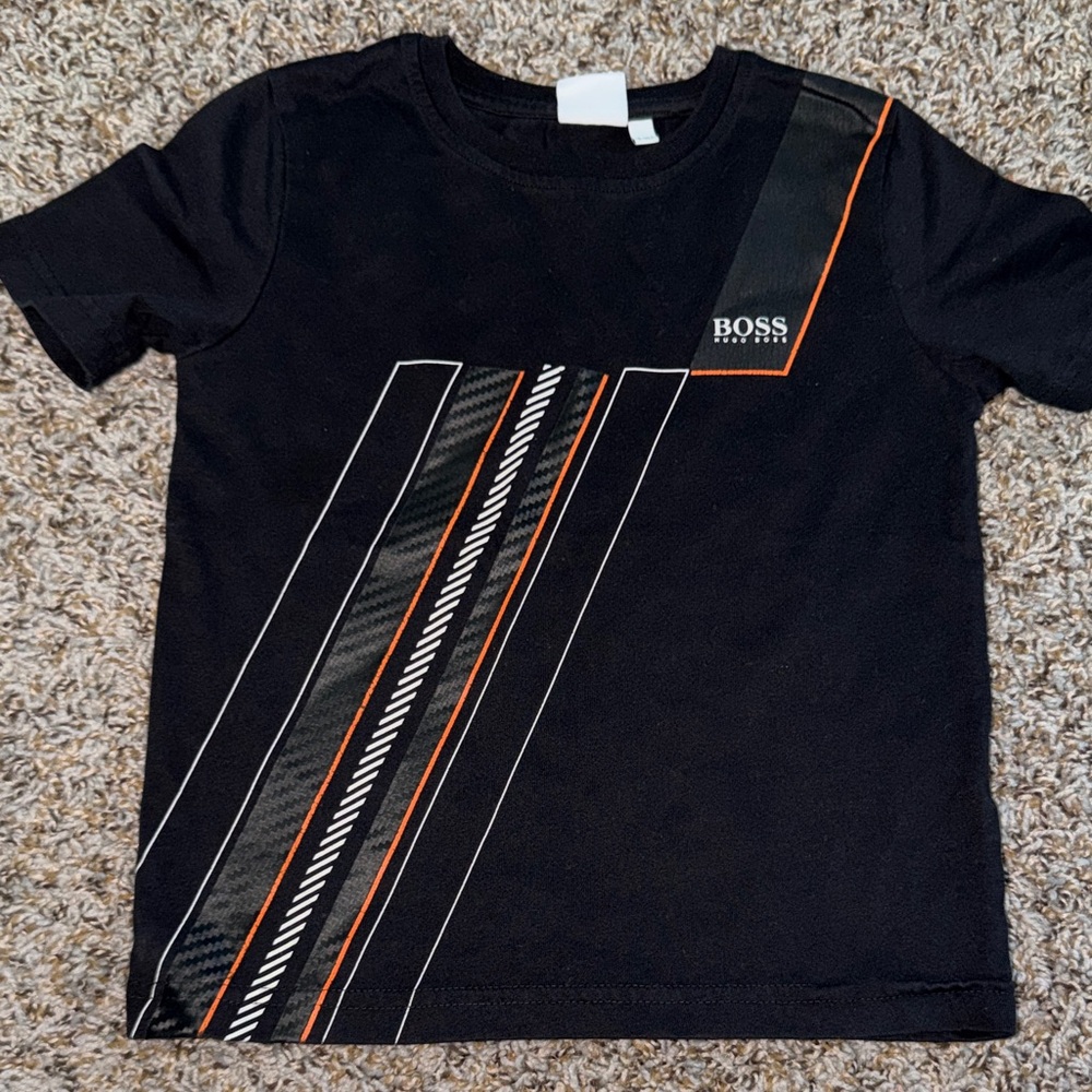 Boss Kids Black and Orange Graphic Tee